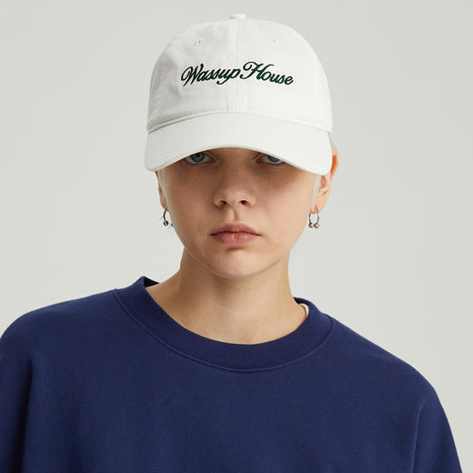 WassupHouse 斜纹布刺绣基础弯檐帽 商品图2