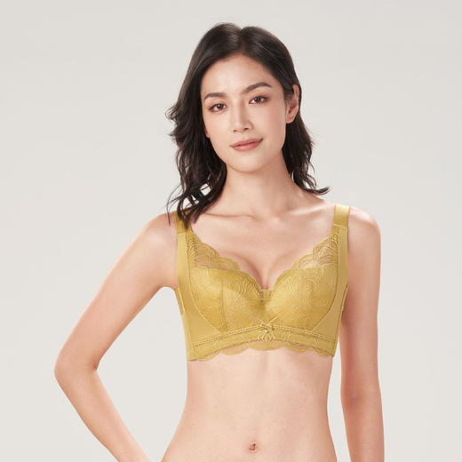 都市丽人美体纤塑CDE杯适穿蕾丝调整型文胸超薄款3/4杯塑身文胸无钢圈内衣四排扣新年本命年红品LJ33Q2 商品图0