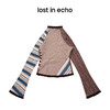 lost in echo设计师品牌时尚修身独特花色拼接荷叶边修身高领毛衣 商品缩略图4