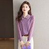娃娃领针织衫秋装2023新款内搭翻领毛衣上衣薄款打底衫带领CC-MY8998 商品缩略图0