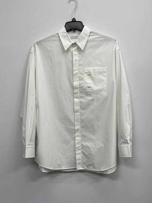 Calvin Klein/CK 男士尖领纯色带胸兜休闲长袖衬衫 商品图0