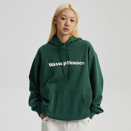 WassupHouse基础大LOGO印花连帽卫衣 商品图1
