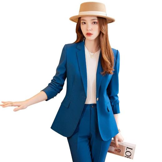 娜璐多 韩版通勤小西装套装2023年春秋新款高级感时尚单排扣时尚西服外套 商品图4