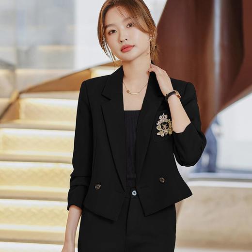 娜璐多 英伦风气质小西装套装女秋2023新款高级感百搭小个子短款通勤西服 商品图1