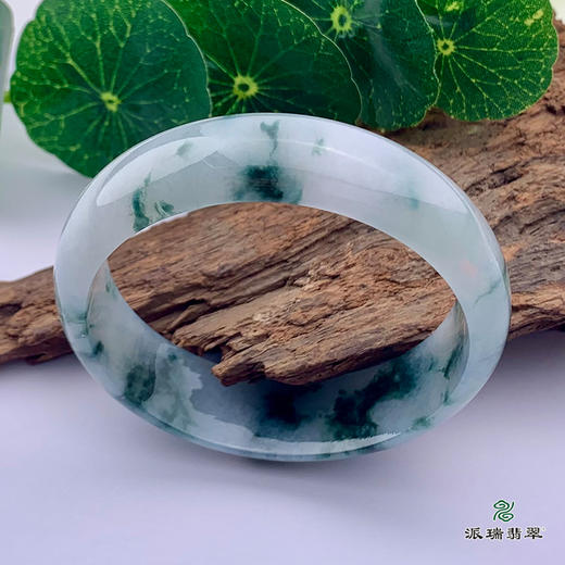派瑞翡翠 翡翠手镯 糯种 飘花 商品图0