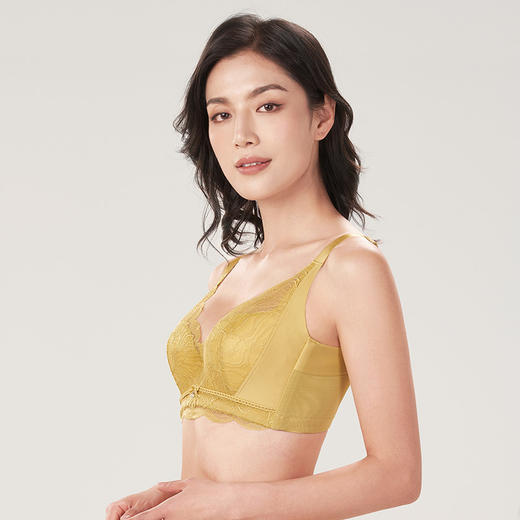 都市丽人美体纤塑CDE杯适穿蕾丝调整型文胸超薄款3/4杯塑身文胸无钢圈内衣四排扣新年本命年红品LJ33Q2 商品图1