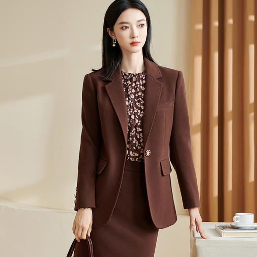 剩S/M/XL 米思阳2026春季新品轻奢明线设计外套通勤百搭简约款小西装2744 商品图1