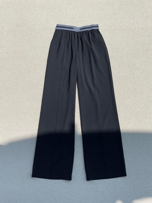 413-4 纯圆正 25升级新款 Lew松紧字母织带 精纺羊毛 阔腿长裤 我穿L 商品图13