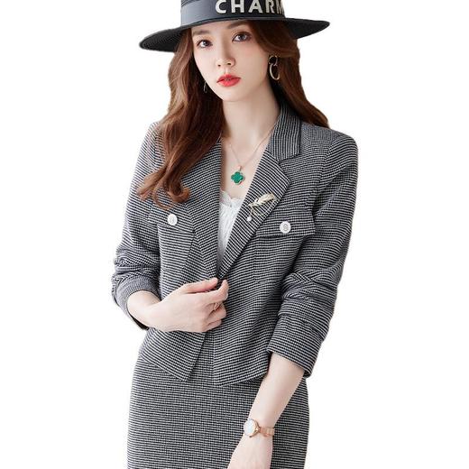 娜璐多 韩版休闲西服套装裙女2023年秋季新款气质通勤时尚洋气商务西装裙 商品图4