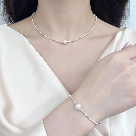 玖钻品牌 S925 手链项链 碎银子 珍珠贝珠 精美礼盒 送人自用都合适  送给每一个爱美的自己 节日礼物 商品图0
