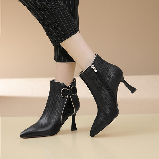 时尚气质，细跟高跟蝴蝶结短靴XL708 商品图7