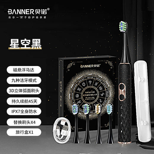 礼盒装【不止颜值高！实力更加出圈】中性声波磁悬浮电动牙刷成人款礼品软毛电动牙刷头lm 商品图8