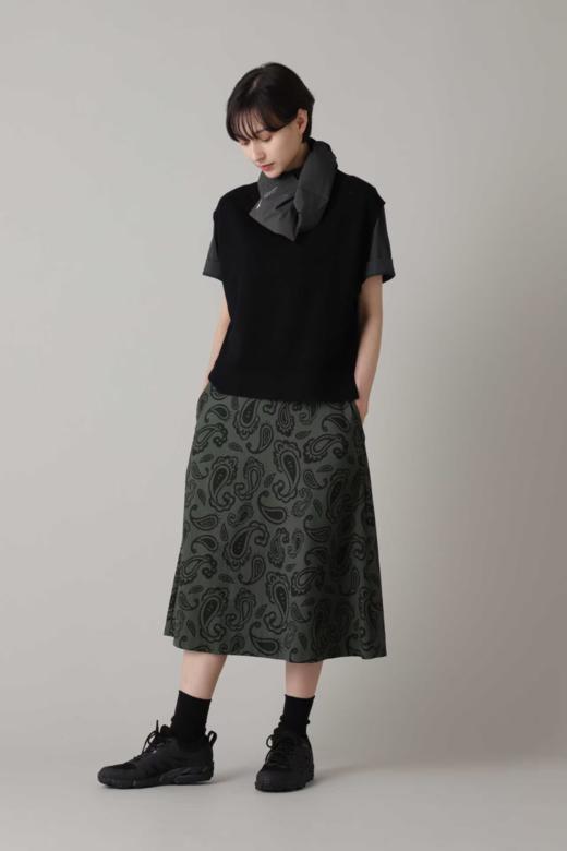 Margaret Howell 23AW 日版墨绿色佩斯利纹丝棉半裙 商品图8