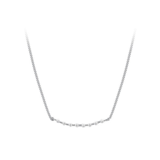 【舞纱】S925银一字微笑锆石项链【YXS-F1671】 商品图4