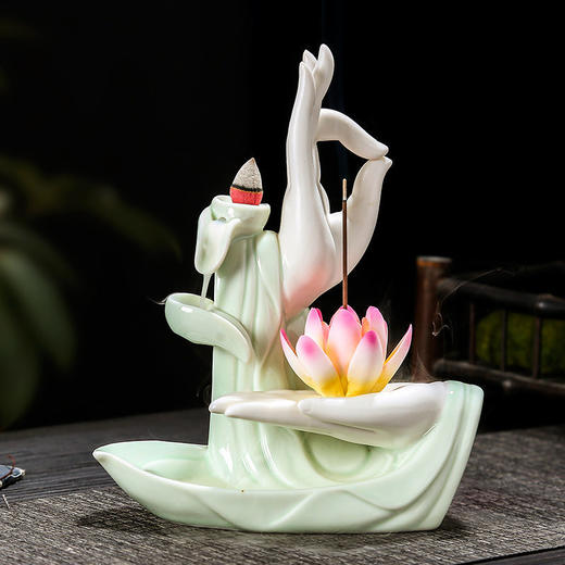 DD-新款紫砂倒流香炉摆件大号创意家用供奉供佛驱蚊沉檀香薰香炉 商品图7