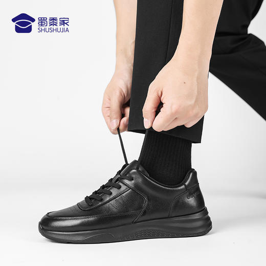 【实付满399送保温杯】【勤务两用通勤皮鞋】 轻盈透气正装皮鞋商务休闲牛皮运动皮鞋 商品图6