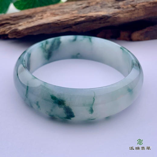派瑞翡翠 翡翠手镯 糯种 飘花 商品图3