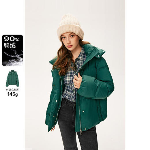 【严选】诗凡黎冬圣诞绿短款羽绒服7E9380461 商品图0