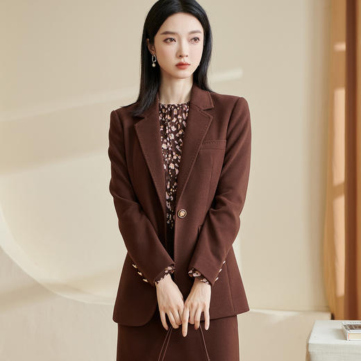 剩S/M/XL 米思阳2026春季新品轻奢明线设计外套通勤百搭简约款小西装2744 商品图2