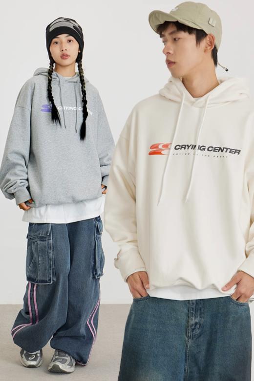 CryingCenter 基础色撞色小logo加厚重磅戴帽卫衣 哭喊中心 商品图4