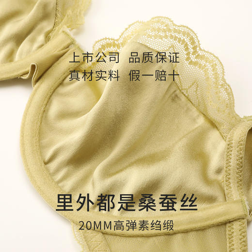 金三塔里外高弹桑蚕丝女绸缎软钢圈舒适包容聚拢承托文胸内衣新品   NZFDB399 商品图4