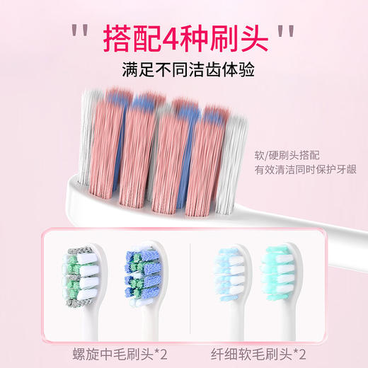 礼盒装【不止颜值高！实力更加出圈】中性声波磁悬浮电动牙刷成人款礼品软毛电动牙刷头lm 商品图2