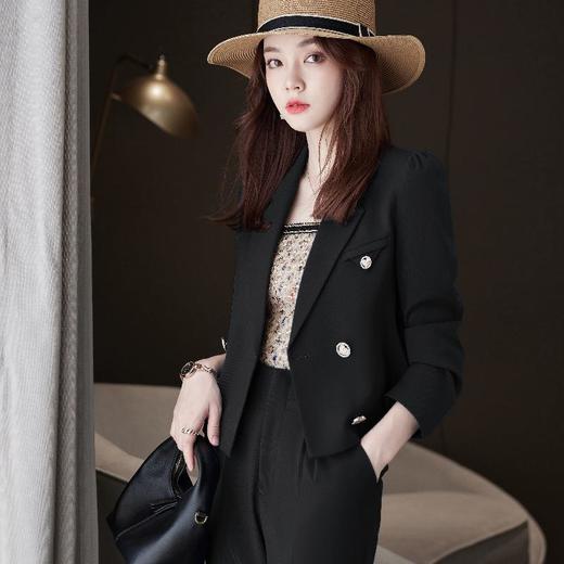 娜璐多 小个子短款西装外套女2023早秋新款时尚百搭炸街减龄西服两件套潮 商品图2