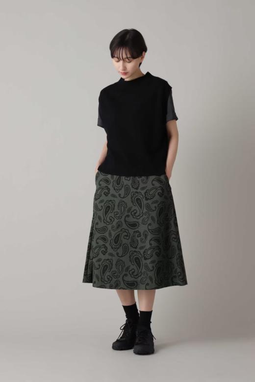Margaret Howell 23AW 日版墨绿色佩斯利纹丝棉半裙 商品图7