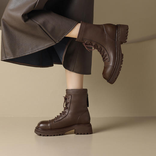 ZHR马丁靴女2024秋冬新款率性风潮酷时尚短靴简约百搭休闲瘦瘦靴 商品图10