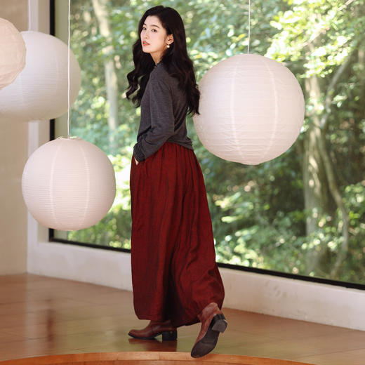 绽放683朵/高端全羊毛打底衫2023秋冬半高领正肩长袖弹力T恤 商品图3