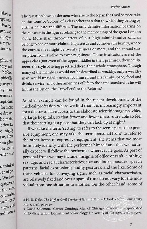 【中商原版】欧文 戈夫曼 日常生活中的自我呈现 英文原版 PMC The Presentation of Self in Everyday Life Erving Goffman 商品图7