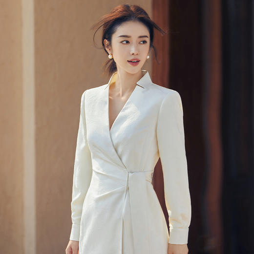 IWY/扶摇系列秋季新中式收腰绑带连衣裙FYQ213 商品图3