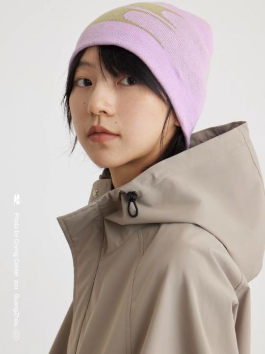 CryingCenter 黑灰大Logo提花针织毛线帽运动冷帽 哭喊中心 商品图3