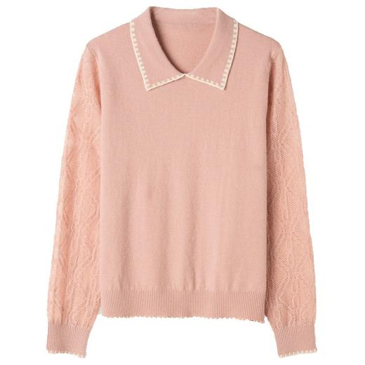 娃娃领针织衫秋装2023新款内搭翻领毛衣上衣薄款打底衫带领CC-MY8998 商品图4