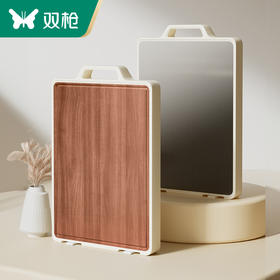 【双枪 乌檀木双面菜板】进口乌檀木搭配304不锈钢