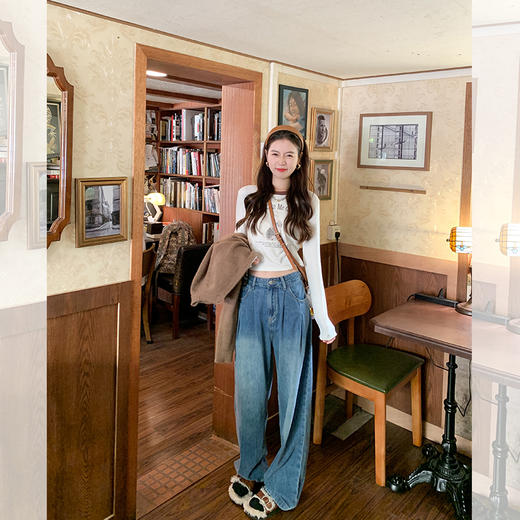 <曾小咸推荐>【奶盐甜豆】2色撞色领打底衫 商品图3