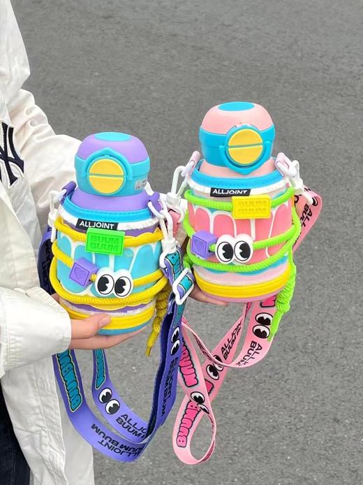 优仅alljoint蹦蹦奇趣双饮杯保温杯儿童吸管水杯520ml   YJ 商品图0