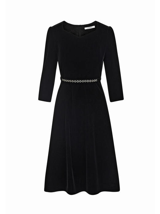 L1朗姿 法式设计感丝绒连衣裙高级感显瘦鱼尾裙 LCSP03VOP131 商品图5