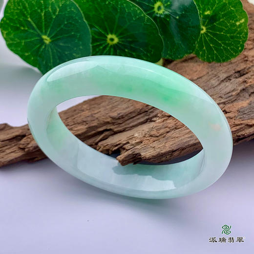 派瑞翡翠 翡翠手镯 糯种 飘花 商品图0