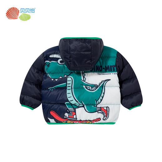贝贝怡童装男童轻薄保暖羽绒服冬季新款恐龙印花连帽外套冬装234S3221
 商品图7