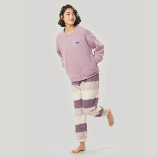 都市丽人生活家居女士睡衣米粒绒厚款长袖长裤类家居服套装LH30C9 商品图1