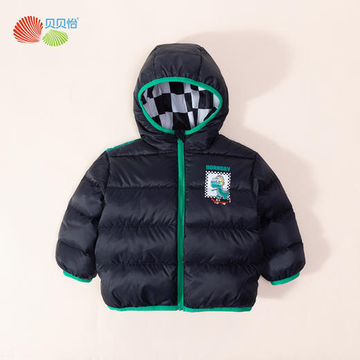 贝贝怡童装男童轻薄保暖羽绒服冬季新款恐龙印花连帽外套冬装234S3221
 商品图2