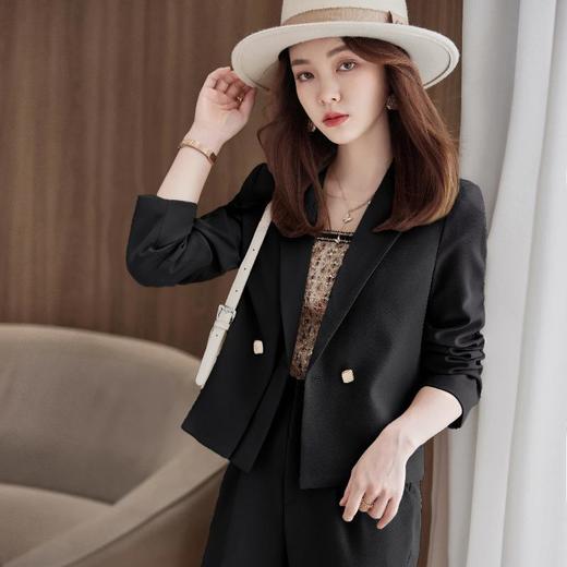 娜璐多 小西装套装女休闲2023春秋时尚气质显瘦女神范小个子短款西服外套 商品图2