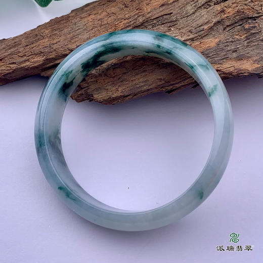 派瑞翡翠 翡翠手镯 糯种 飘花 商品图1