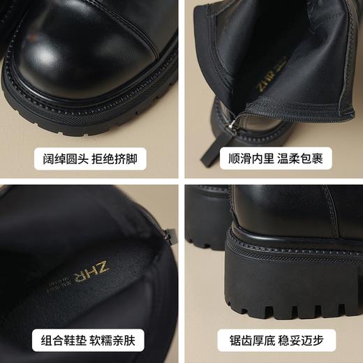 ZHR马丁靴女2024秋冬新款率性风潮酷时尚短靴简约百搭休闲瘦瘦靴 商品图12