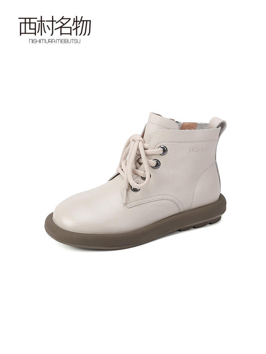 西村名物2023年秋冬季新款马丁鞋软底平底复古舒适圆头马丁靴短靴T23DS44691 商品图1