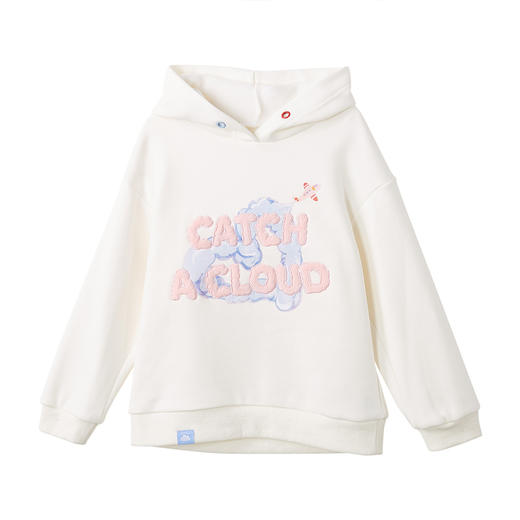 笛莎Deesha 童装女童卫衣2023冬季新款治愈系云朵连帽卫衣 商品图4