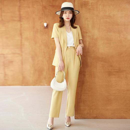 娜璐多 薄款西装套装女夏季小个子2023新款设计感气质显瘦休闲长裤两件套 商品图0