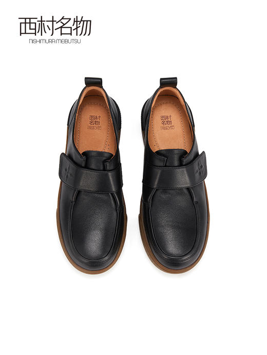 西村名物2023秋季新品英伦风增高厚底简约舒适乐福鞋小皮鞋X23CM35701 商品图2