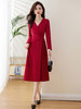 2023秋上新小个子时尚洋气修身显瘦长袖高腰A裙HRWZ51959 商品缩略图0